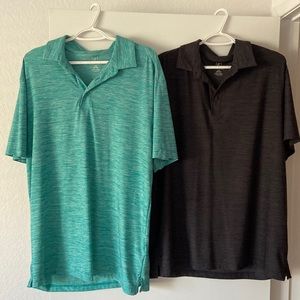 Mens Polo Shirts, 2 Pack (Large) - Spandex 4 Way Stretch Breathable Golf Polos